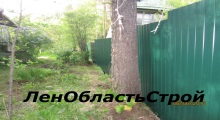 Забор для частного дома из профнастила ЛенОбластьСтрой
